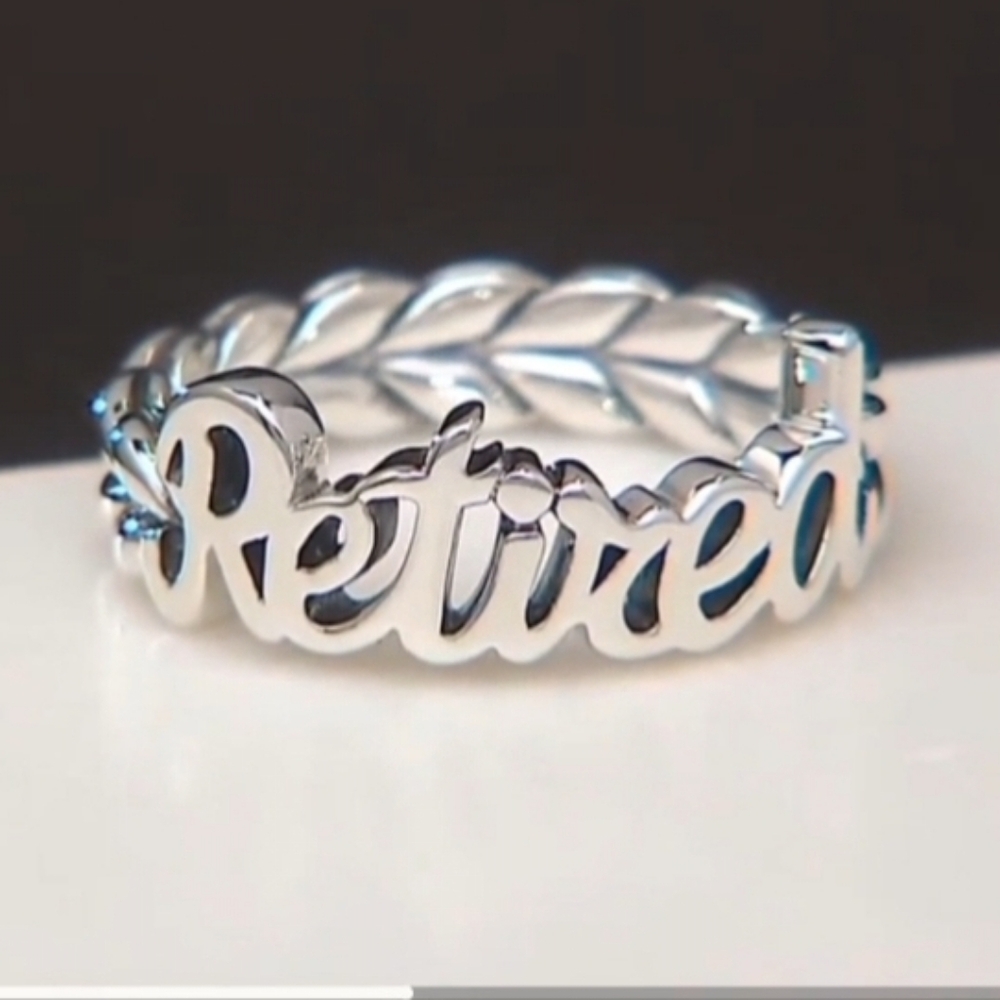JAI Sterling Silver Retired Script Ring - Picture 14 of 14